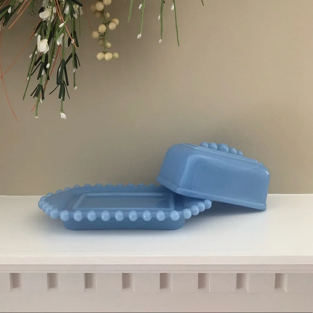 Relisted - Vintage Candlewick Blue Butter Dish - Picture 3 of 7